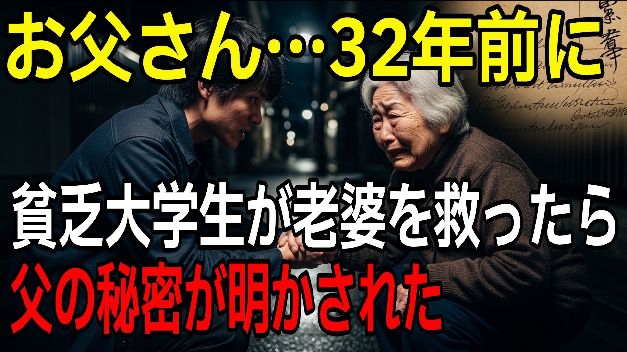 「殴られていたお婆さんを助けたら、32年前の父の秘密が明かされた」【感動する話】