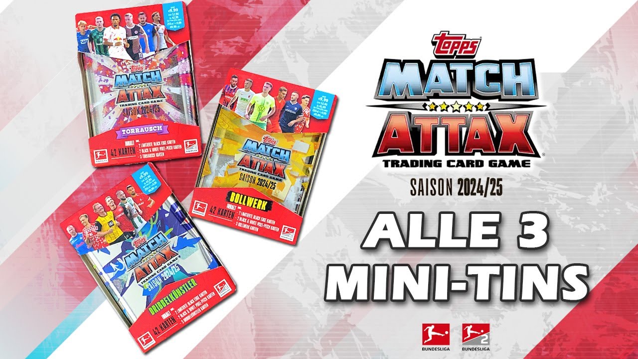 TOPPS Bundesliga Match Attax 2024/25 - ALLE 3 MINI-TINS 🔥 (Bollwerk, Dribbelkünstler & Torrausch)