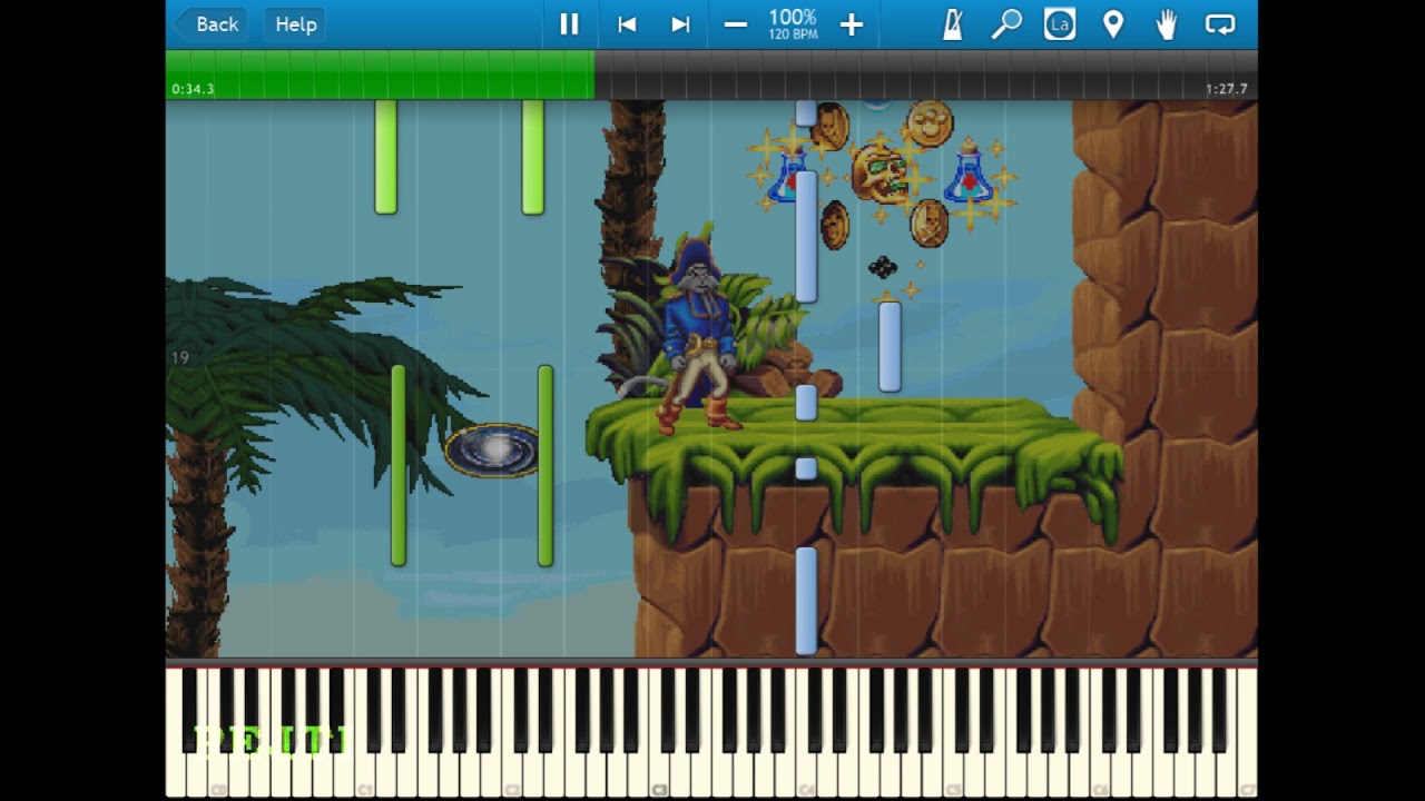 Captain Claw | Level 13 Tiger Island, Piano tutorial HD