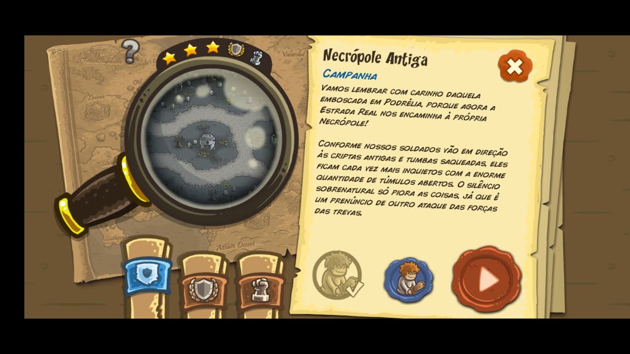 Kingdom Rush Necrópole antiga Desafio Campanha (Gameplay PT/BR)