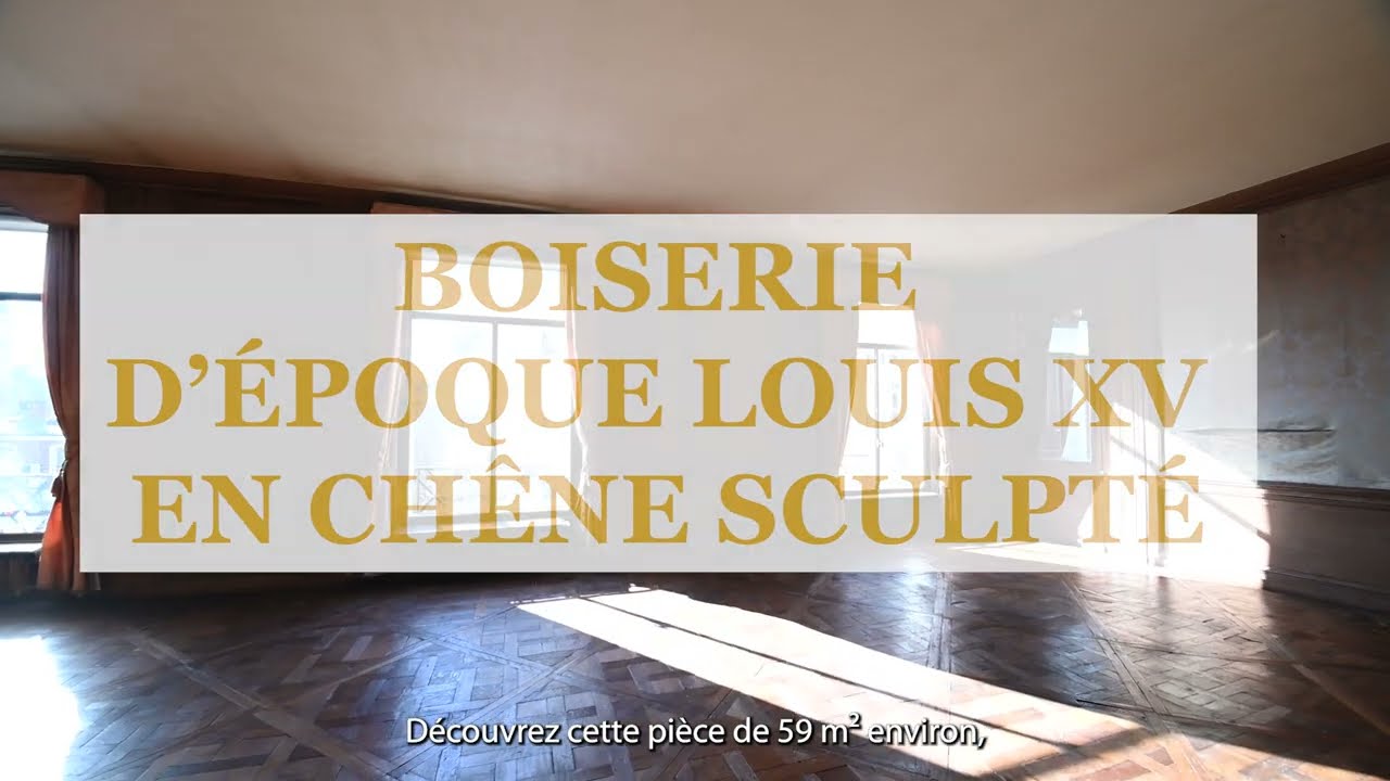 Importante boiserie d'époque Louis XV en chêne sculpté