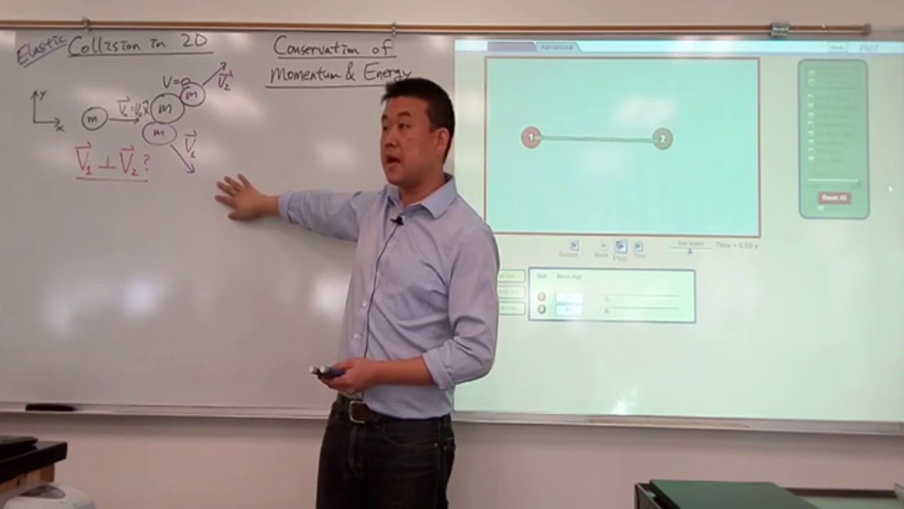 Physics 4A - 2D Elastic Collision Analysis with Dot Product