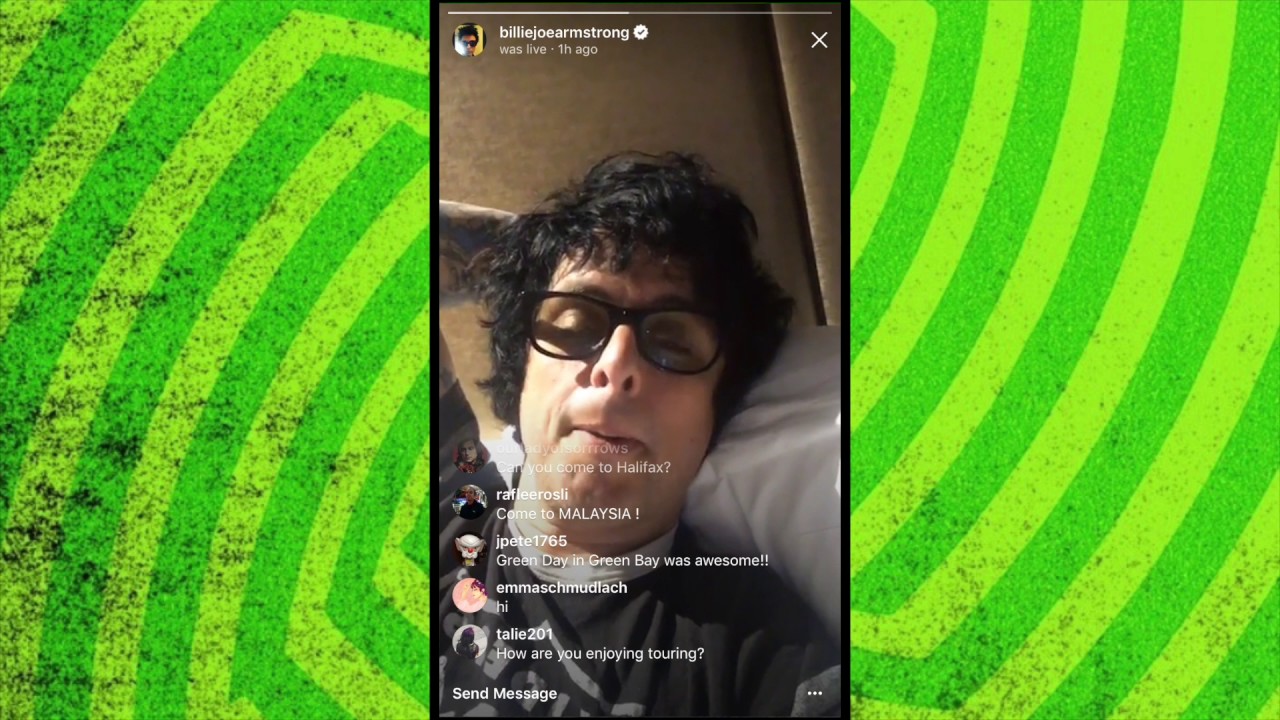 Billie Joe Armstrong Live on instagram 09/08/17