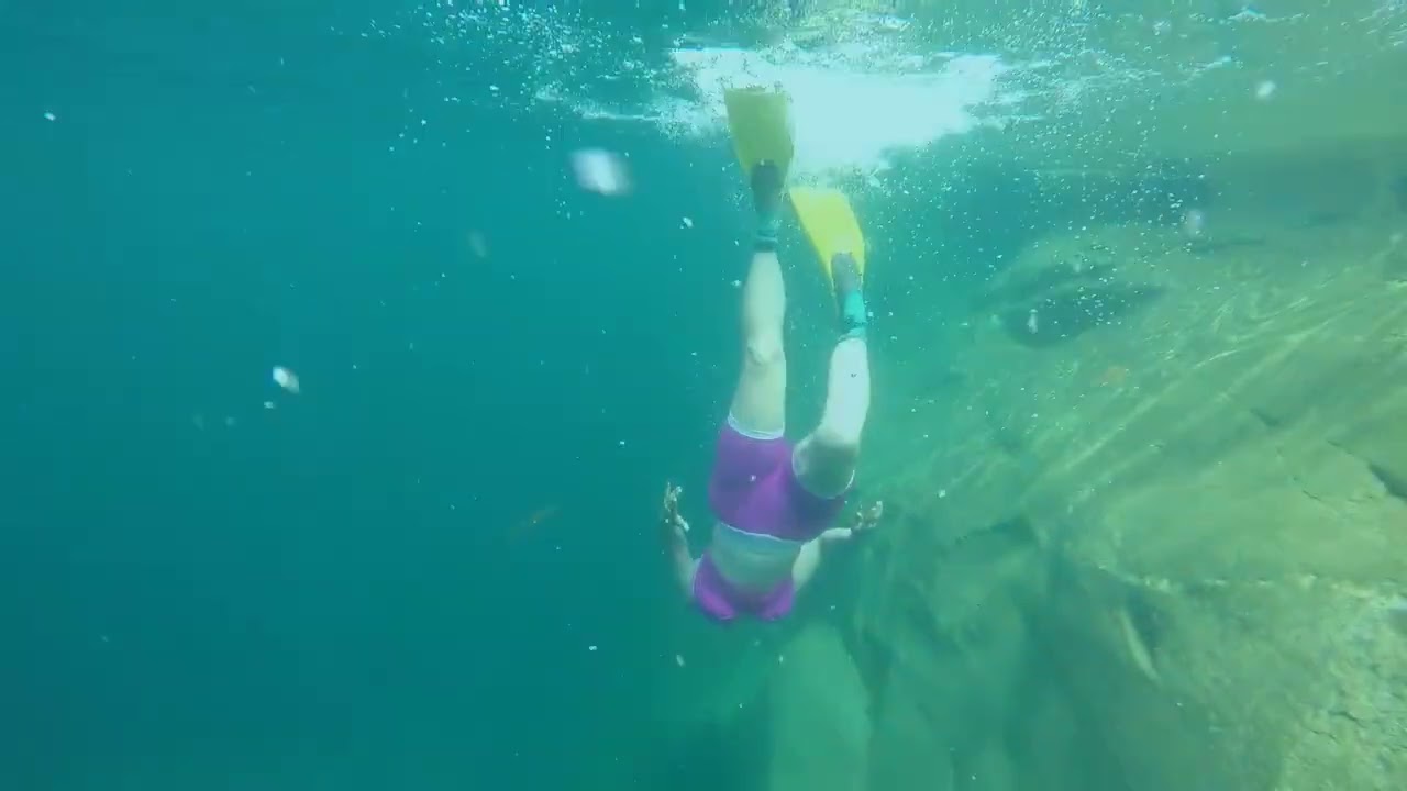 Diving at Bannock Point, Slocan Lake