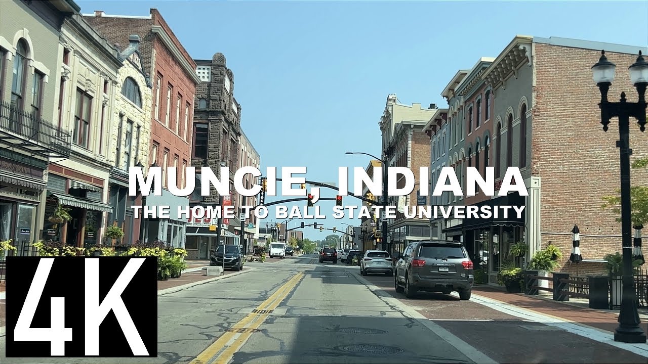Muncie, Indiana 4K Street Tour - Filming Interrupted By Police Escort - The Home of Ball State Univ.
