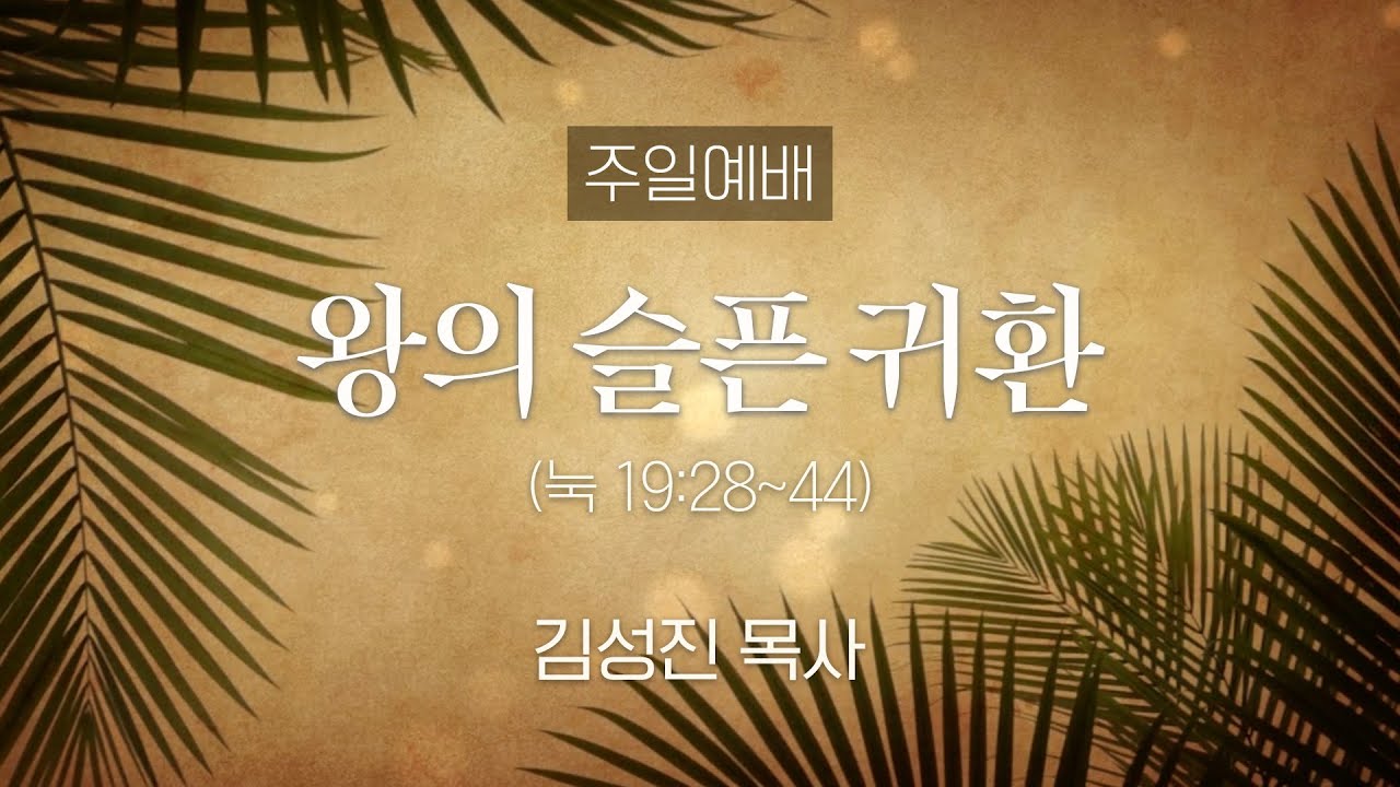 왕의 슬픈 귀환 (눅 19:28~44) | 열린교회 | 김성진 목사