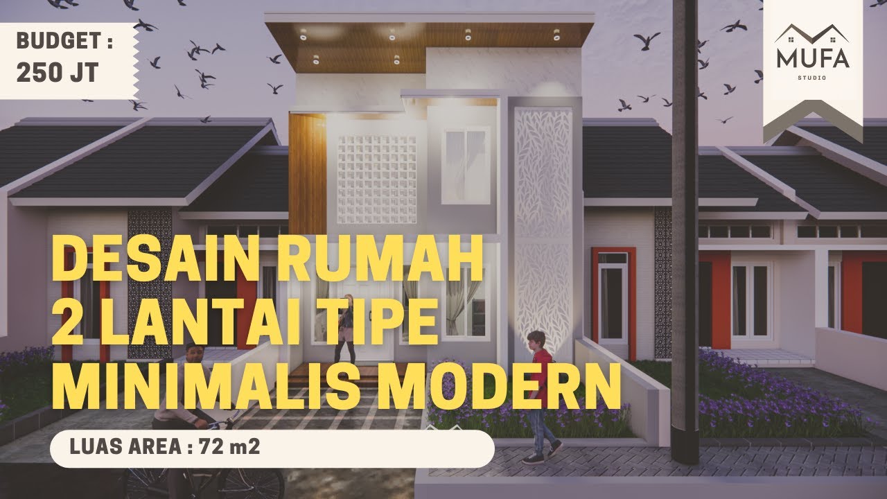 DESAIN RUMAH TINGGAL MODERN MINIMALIS 2 LT DI LAHAN 6 X 12 M2, BUDGET HANYA 250 JT,  WOOWWW !!