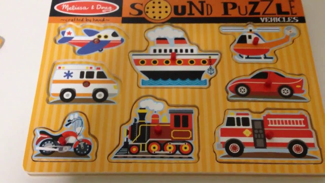 Melissa and Doug Sound Puzzle Vehicles Trucks Jigsaw Puzzle with Sounds