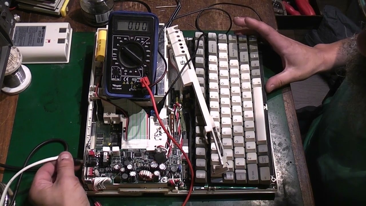Toshiba T1200 taking some voltage measurements for a fellow YouTuber