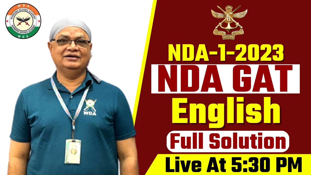 NDA-1-2023 GAT Solution | NDA 1 2023 English Solution/Answer Key | Best NDA Coaching In Lko, India