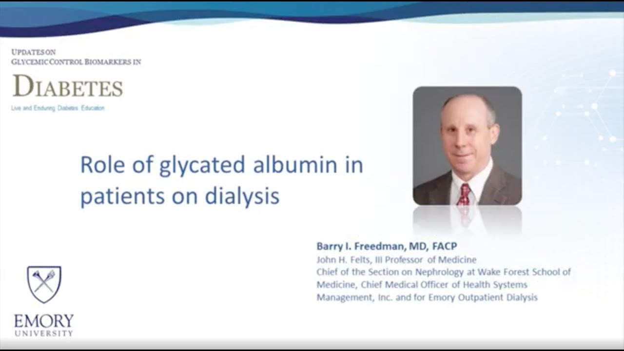 Role of glycated albumin in patients on dialysis