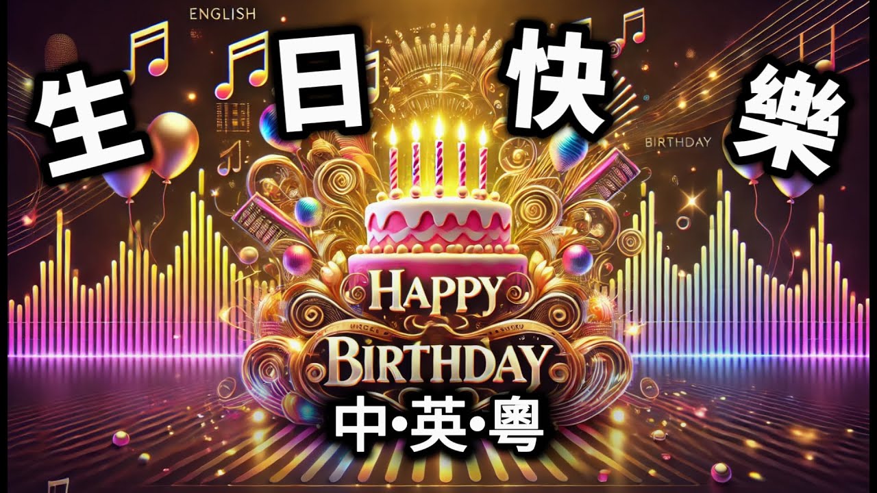 🎉 超好聽生日快樂歌 🎂 中英粵三語混音版 🎶  Chinese Happy Birthday Remix | 電音+中國風全新祝壽歌！英文+中文+粵語+電音生日歌  🎶 華語+粵語混音版祝壽歌電音版