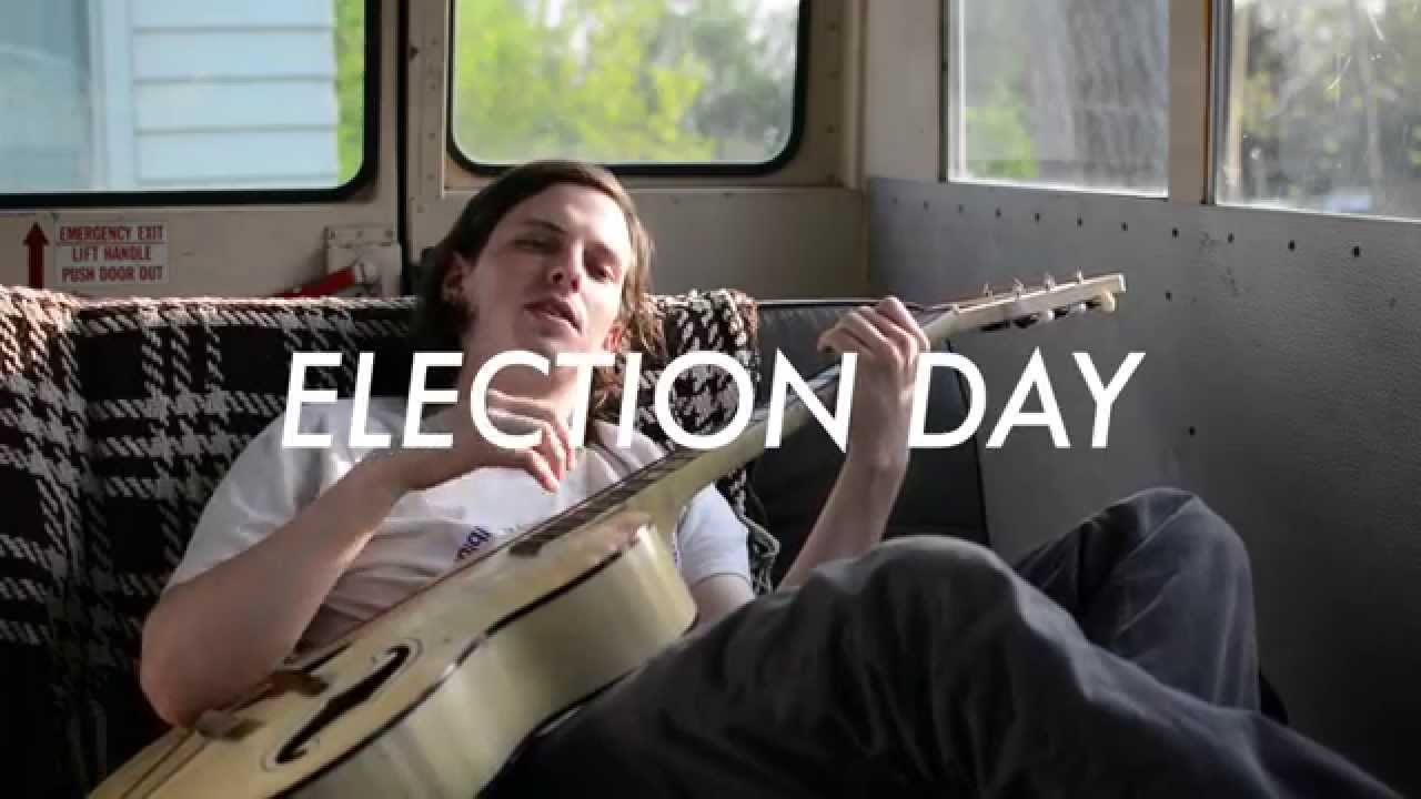 Sam from Method Air performing Election Day in a bus