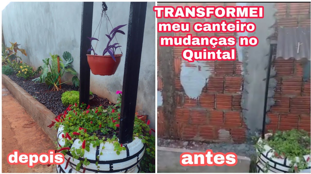 TRANSFORMEI MEU canteiro /Mudanças no Quintal /MEU JARDIM EM CASA 🏡 CANTEIRO DE POUCA MANUTENÇÃO 💚