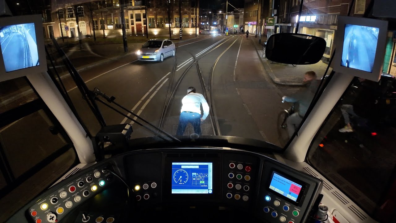 🌙 Midnight tram without passengers to the depot | The Hague Holland | 4K cabview