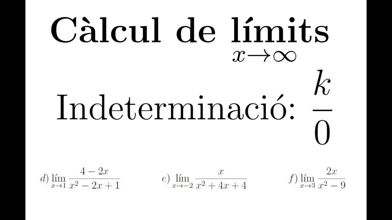 Càlcul de límits: Indeterminació k/0 - Part 2