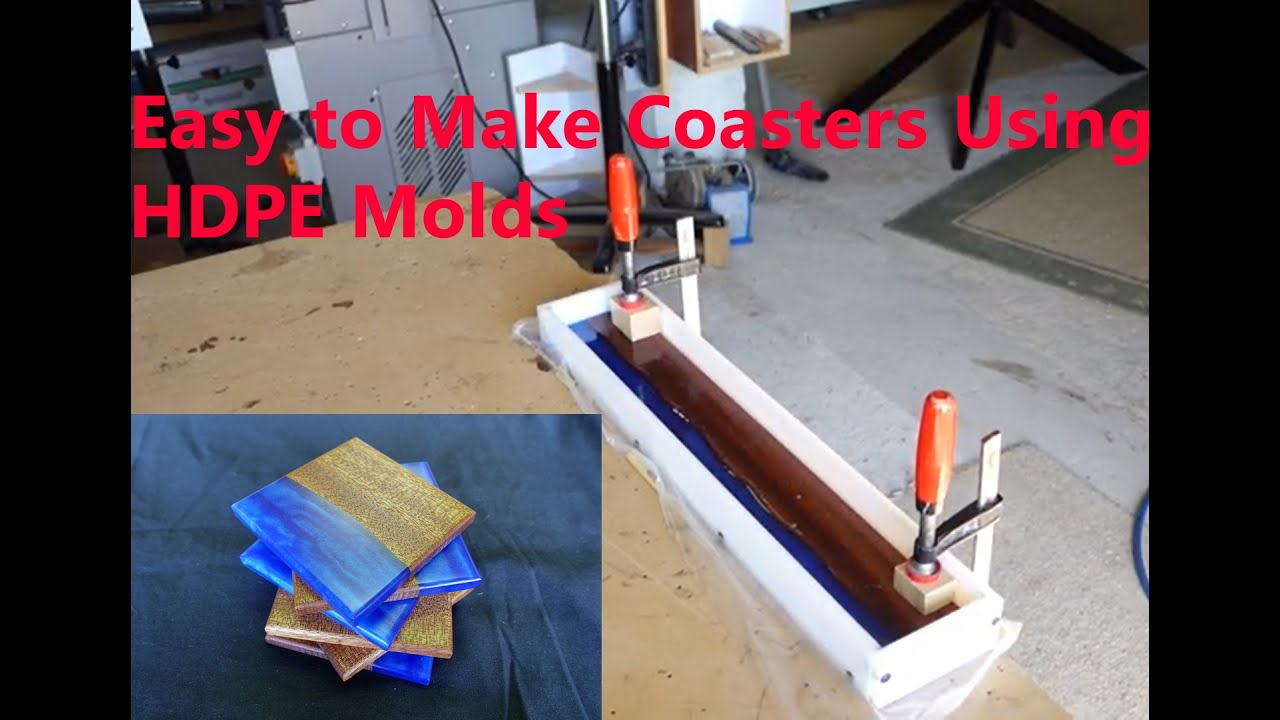 HDPE Epoxy Resin Mold. Re-usable plastic resin mold. Epoxy Resin drink Coasters.