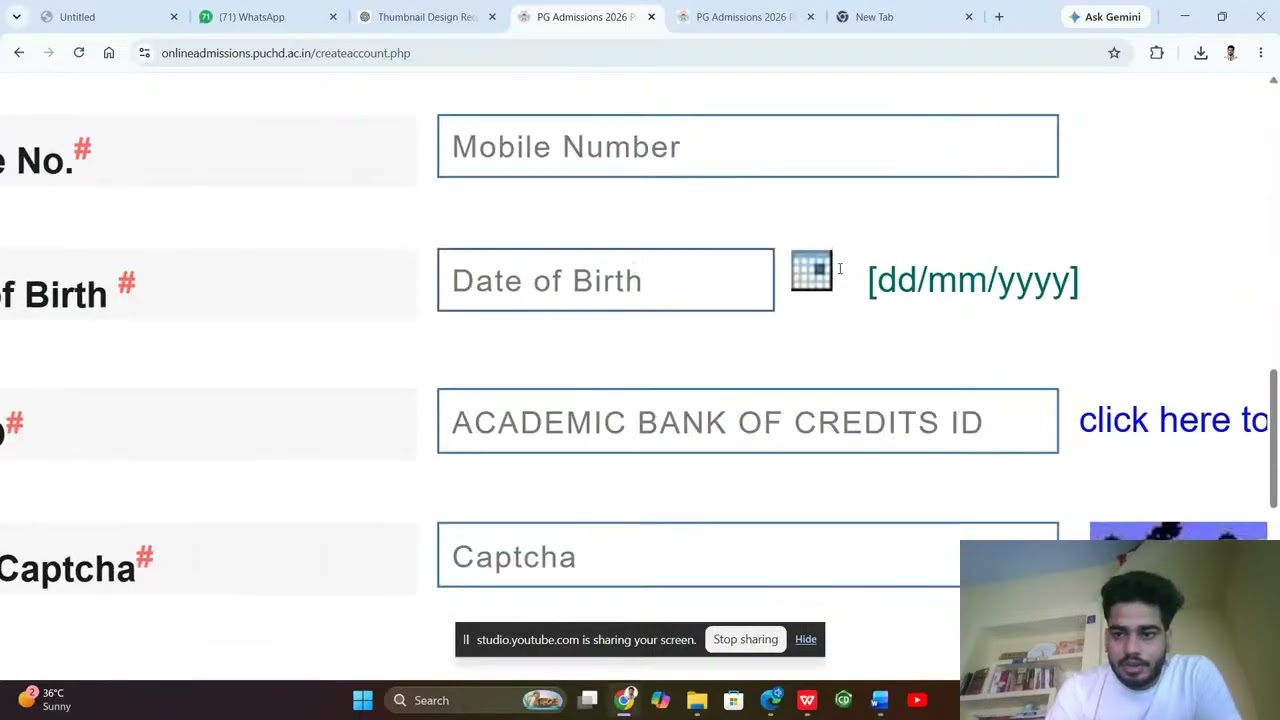 UIPS Panjab University PU Admission Form 2026 | Step by Step Form Filling Process | Complete