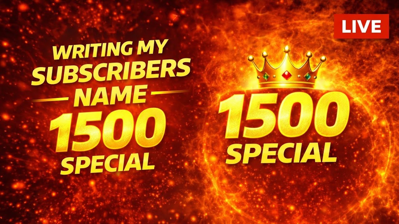 Writing My Subscribers Name LIVE ✍️🔥 Join Now 🧡 1500 Subscribers special 🎀❤️💜💛!01