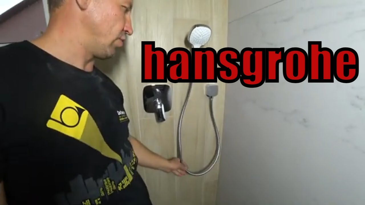 Чистовая установка встроенного смесителя фирмы  hansgrohe..