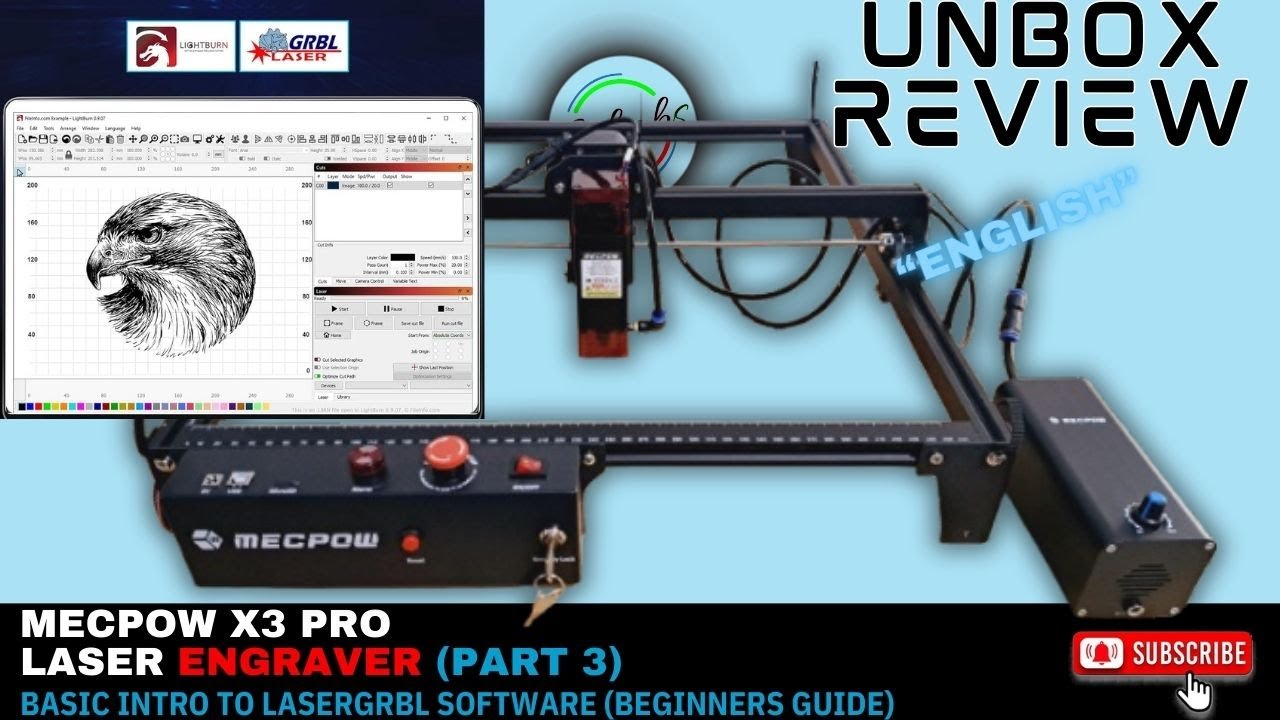 MECPOW X3 Pro Laser Engraver - Basic intro to LASERGRBL Software (Beginners complete guide) PART 3