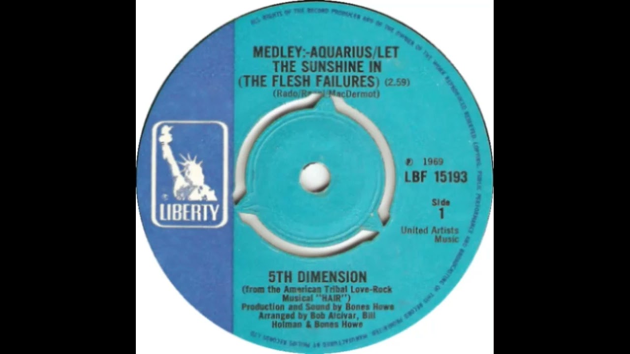 UK New Entry 1969 (79) 5th Dimension - Medley Aquarius-Let The Sunshine In (The Flesh Failures)