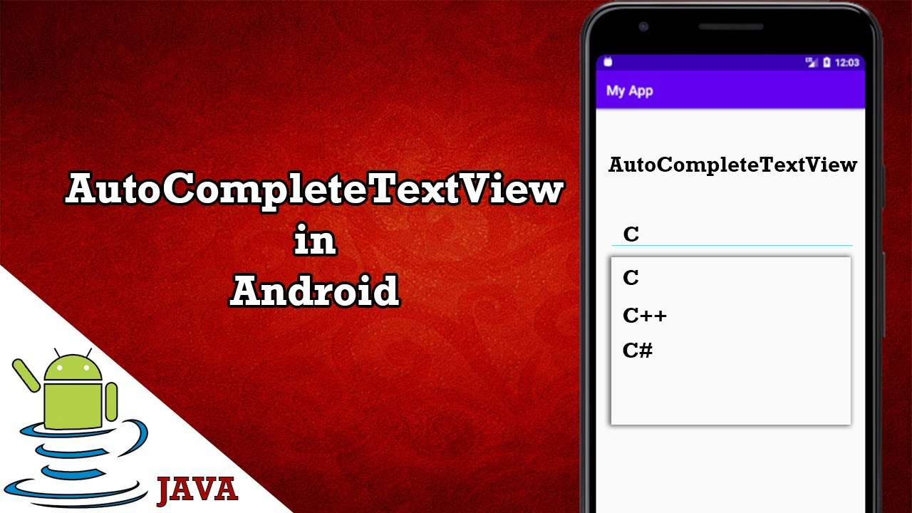 AutoCompleteTextView in Android Studio.