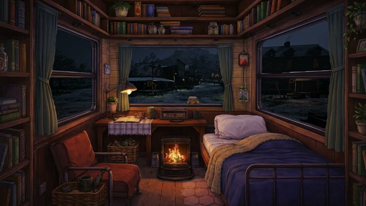 Cozy in a Blizzard | Snowstorm & Fire Sounds For Sleep