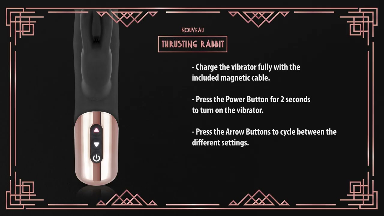 Vibrátor Rosy Gold Rabbit with Thrusting Function