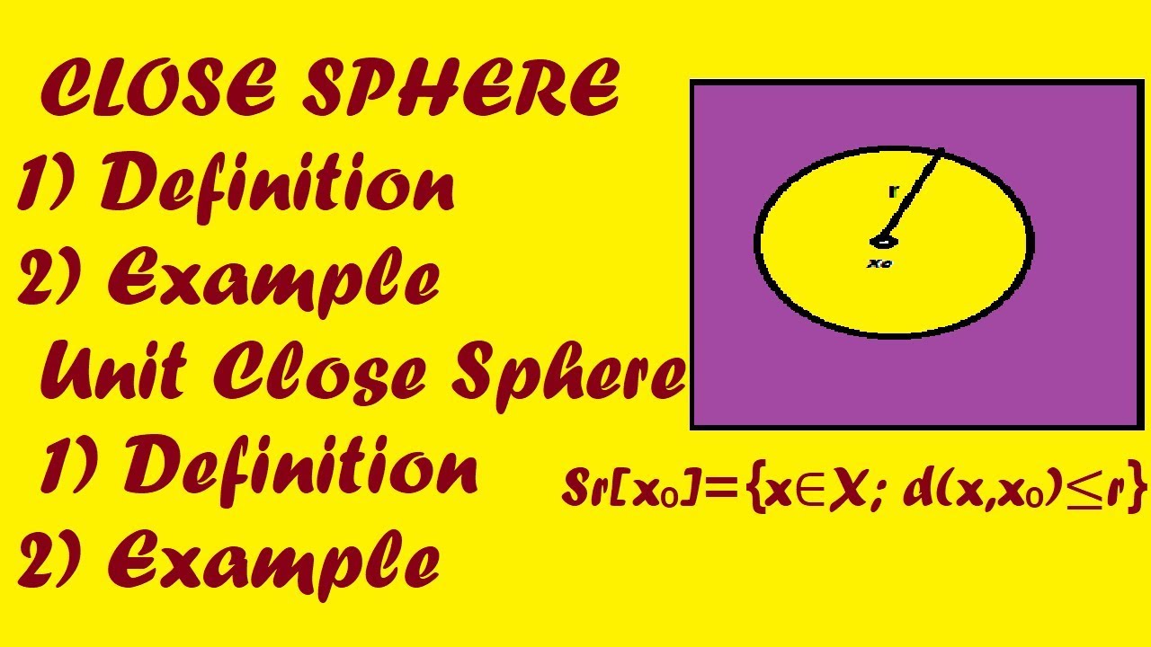 close ball in metric space || definition and examples of close sphere || Hindi,Urdu