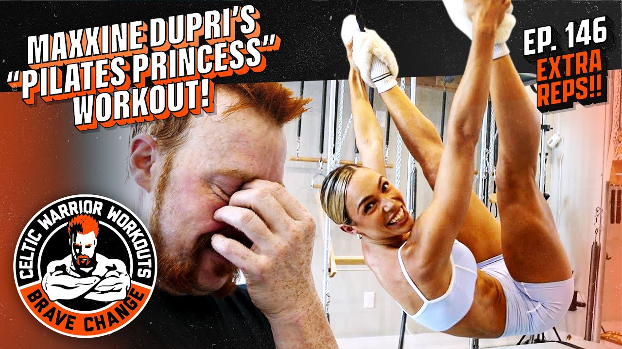 Maxxine Dupri & Sheamus stretch before Pilates | Celtic Warrior Workouts Extra Reps