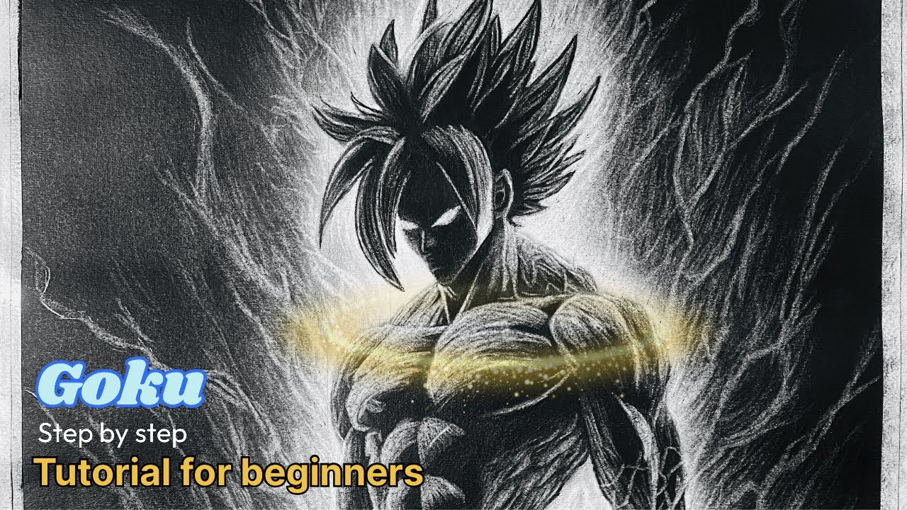 How to draw goku Anime drawing step by step full tutorial || easy drawing ideas for beginners 