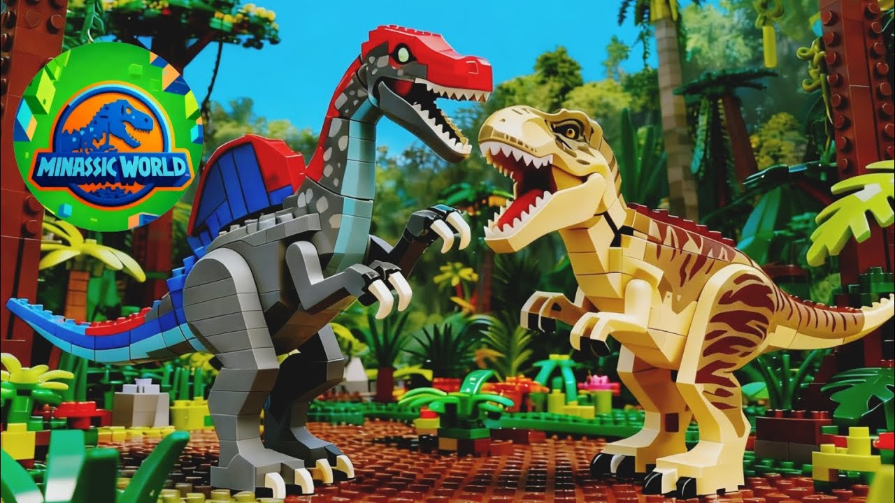 T rex vs espinosauro!🦖 Lego Jurassic world fase 2 Jurassic park 3 