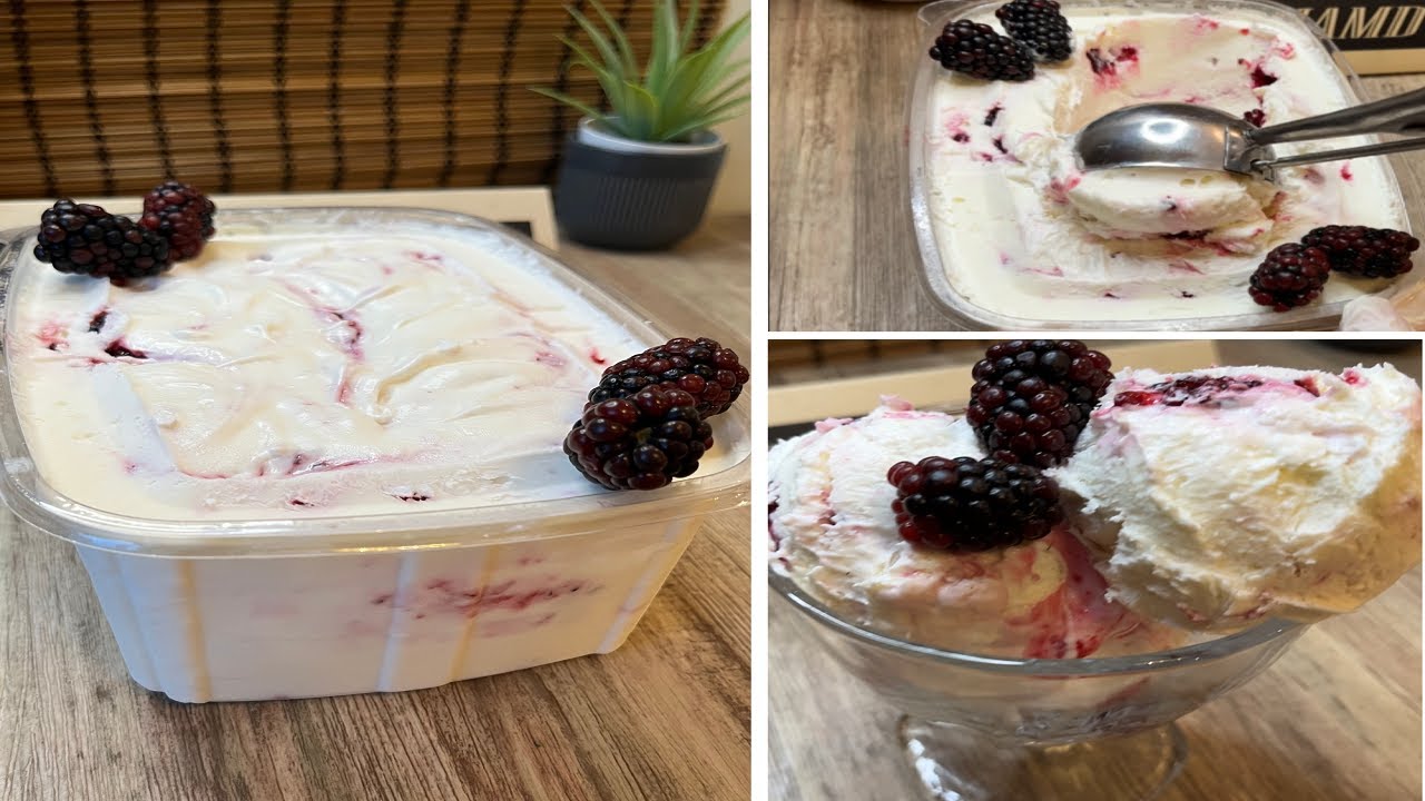 ايس كريم زبادى بالتوت 🍇😋🥰