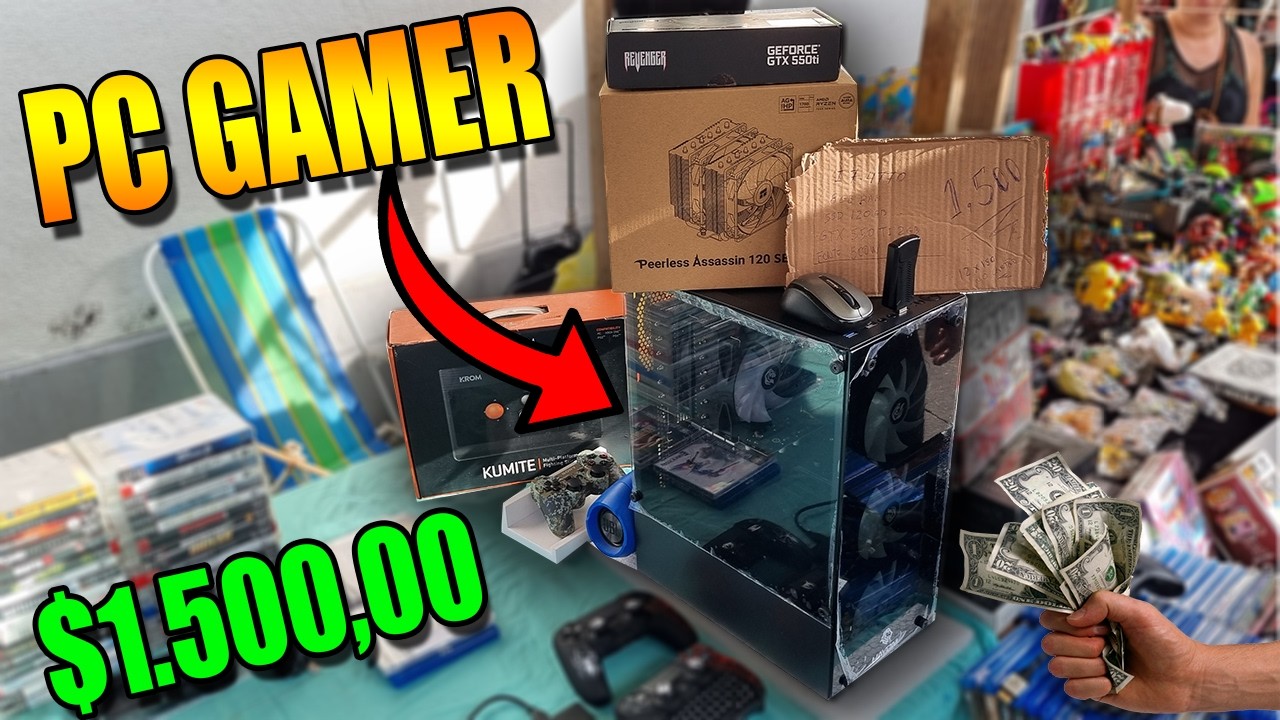 CHOVEU PLACAS 1155 E APARECEU UM PC GAMER DE $1.500,00 REAIS NA FEIRA DO ROLO DO RJ !