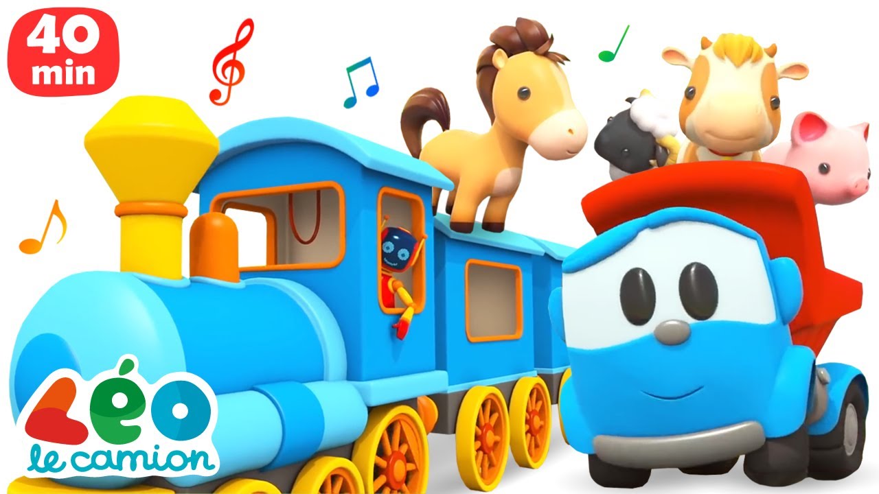 40 MIN de comptines pour b&eacute;b&eacute; avec L&eacute;o le camion 🎵 Dessins anim&eacute;s en fran&ccedil;ais