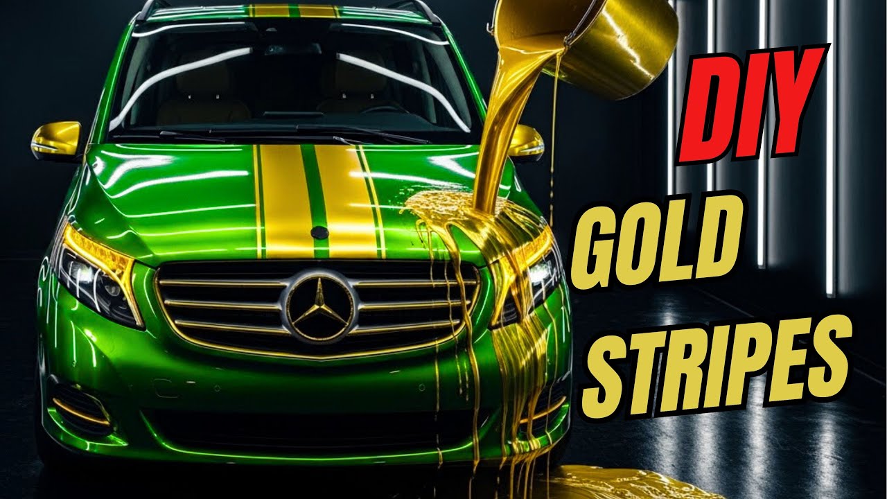 DIY Gold Stripes on Mercedes V Class – Full Vinyl Wrap Tutorial