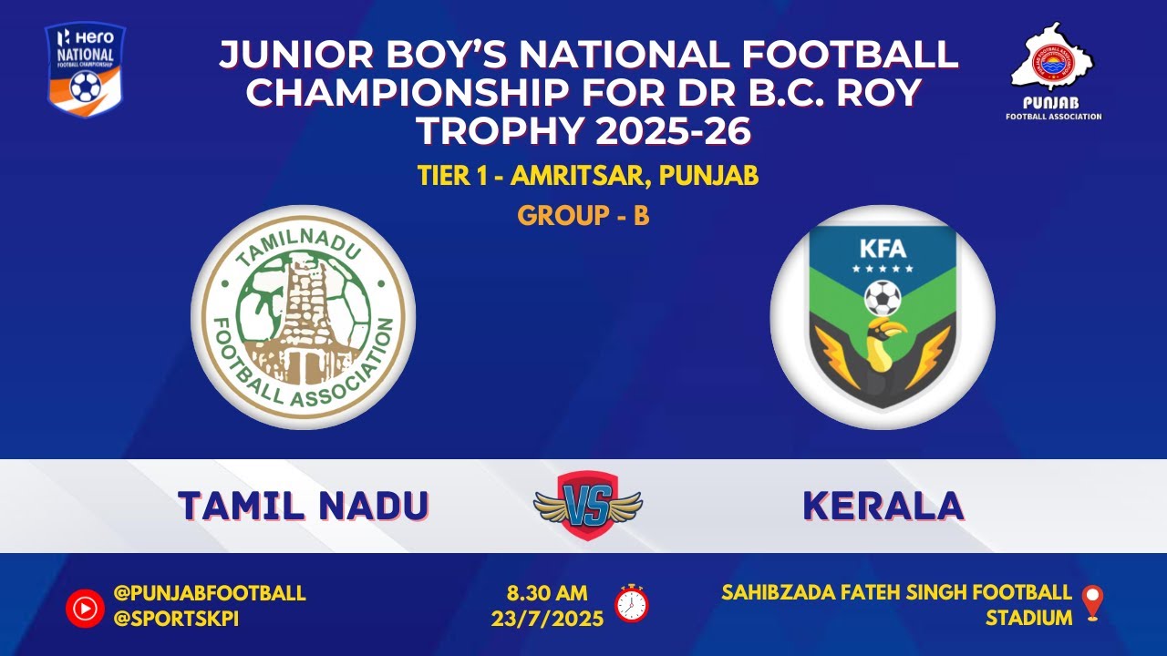 Tamil Nadu vs Kerala | Dr. B.C. Roy Trophy 2025-26 | Group B | Live from Amritsar