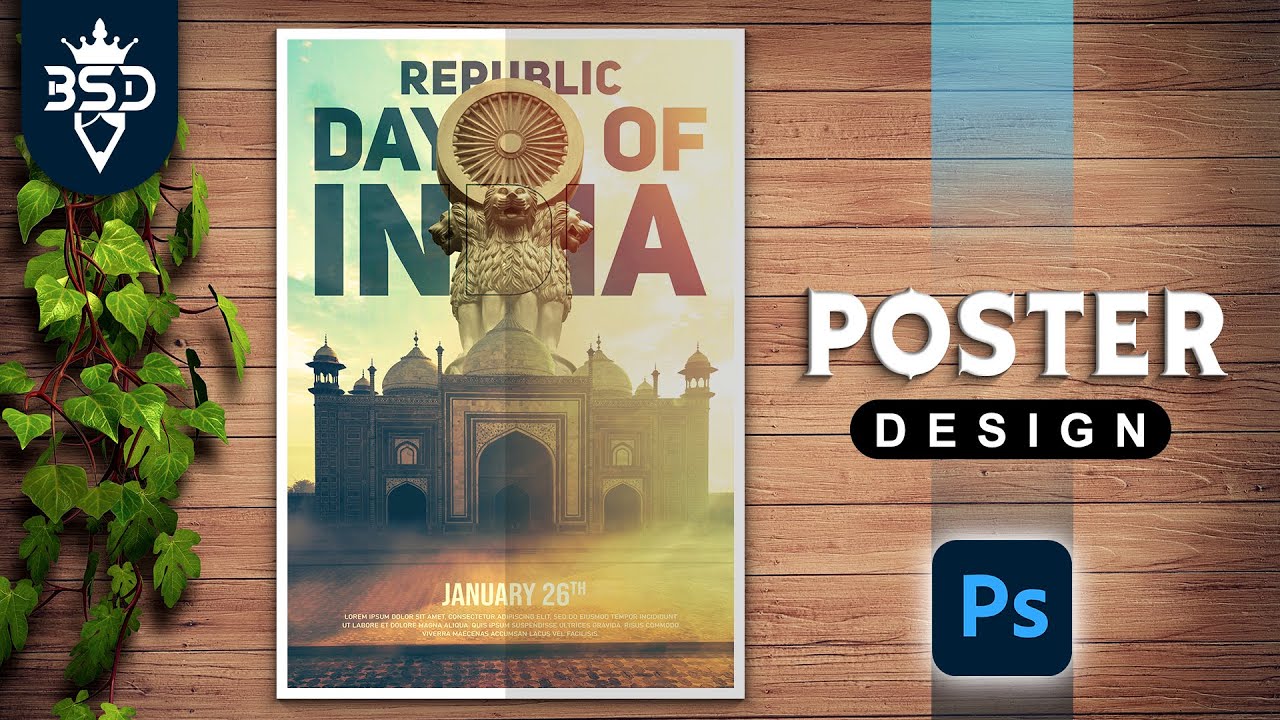 Republic Day Of India Poster Design in | Photoshop 2021 Tutorial |