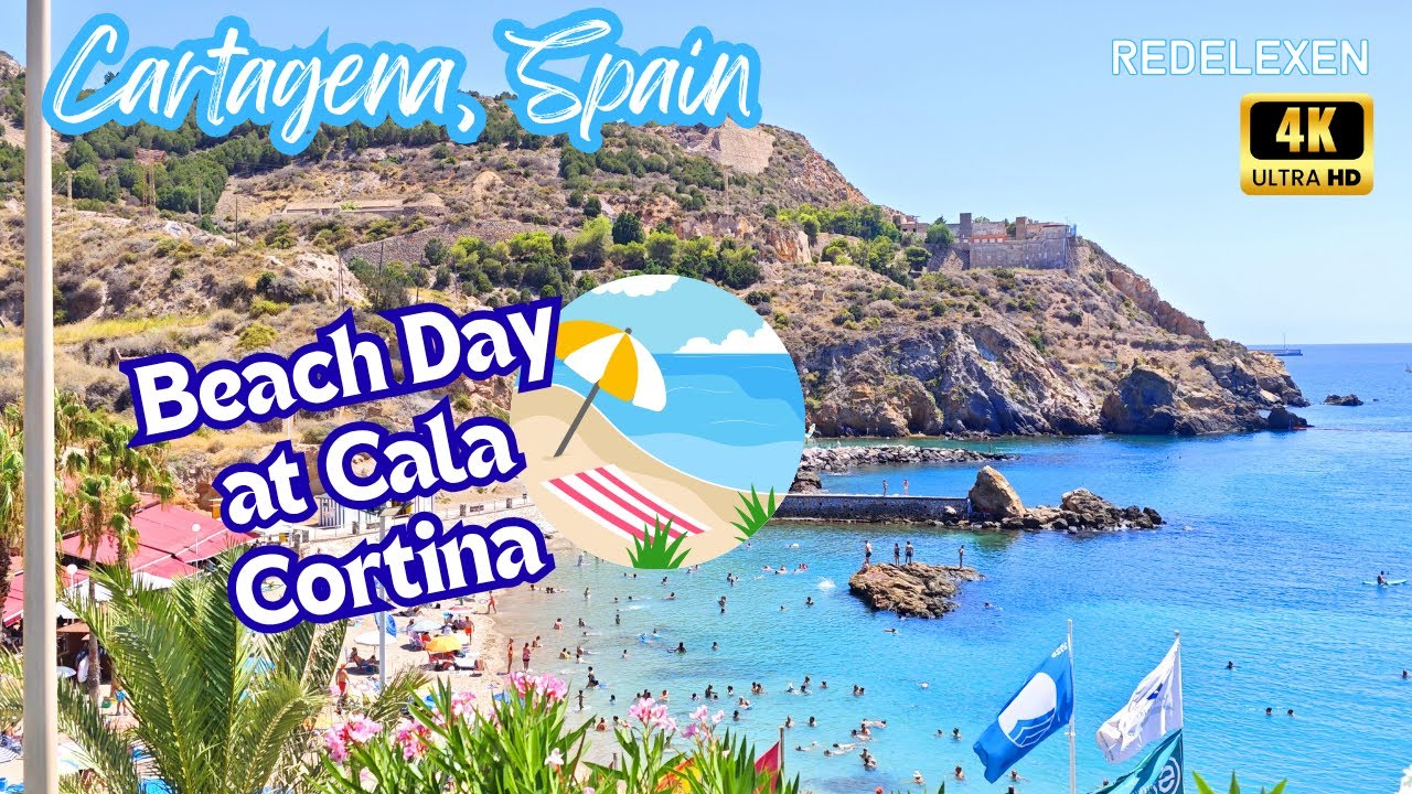 Beach Day at Cala Cortina &ndash; Cartagena Beach [4K] &ndash; (Southeast Spain Sights, Part 8)