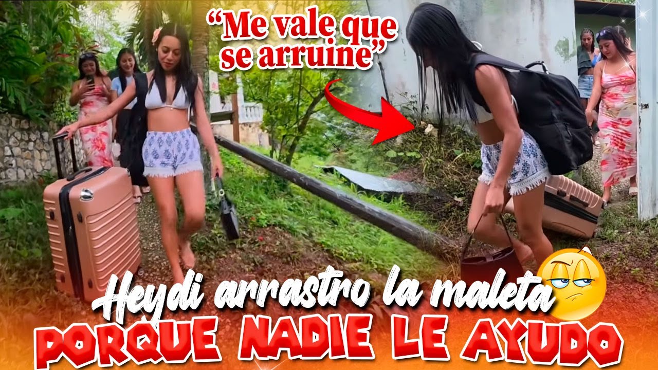 HEYDI NO CABE CON SU GRAN MALETA😂 y nadie le quiso ayudar a cargarla. La arrastro por todo el camino