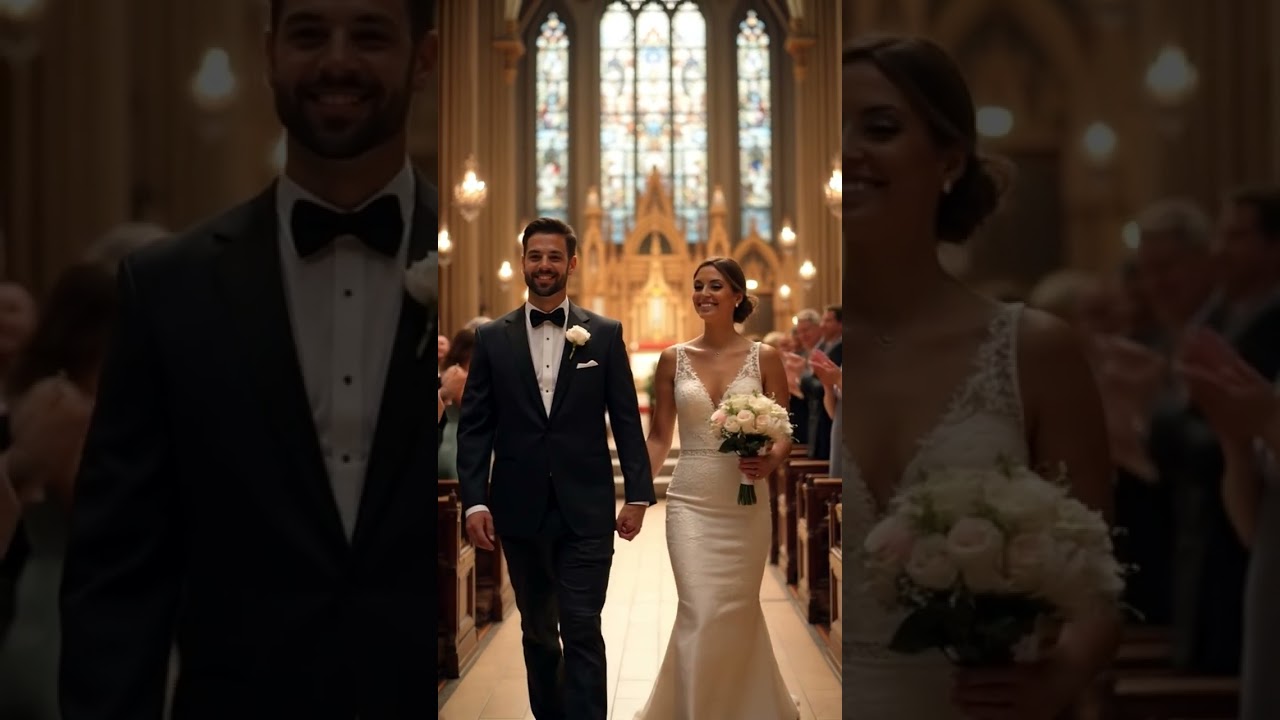 I do! Stunning Couple Radiates Joy Walking Down the Aisle in Berlin Cathedral