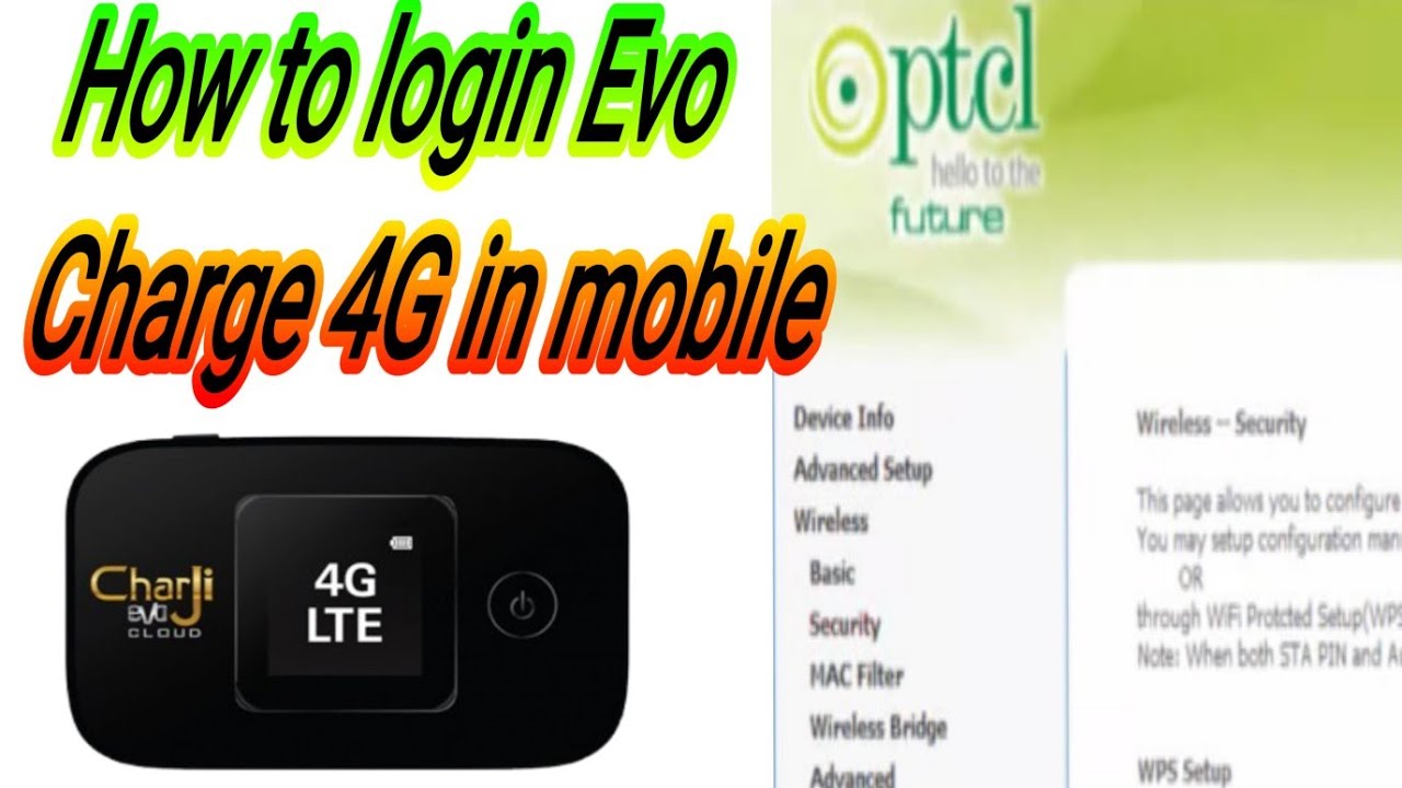 How to login Evo Charji 4G in mobile #TAJAMAL_INFO