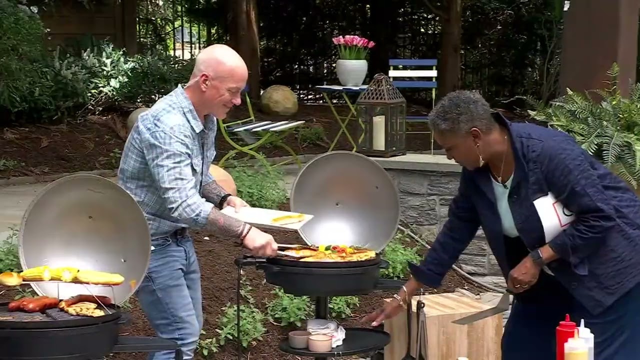 GreenPan 2-in-1 Portable Indoor/Outdoor Electric Grill w/Griddle Plate on QVC