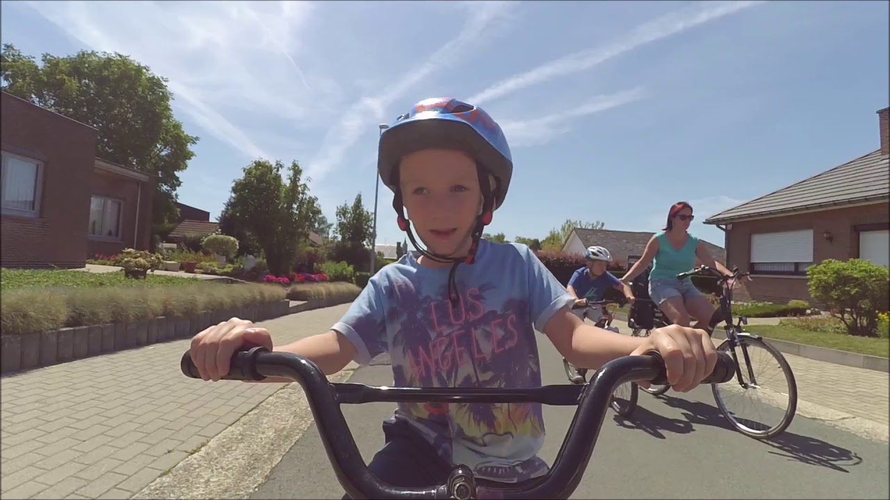 van school met de fiets naar huis rijden
