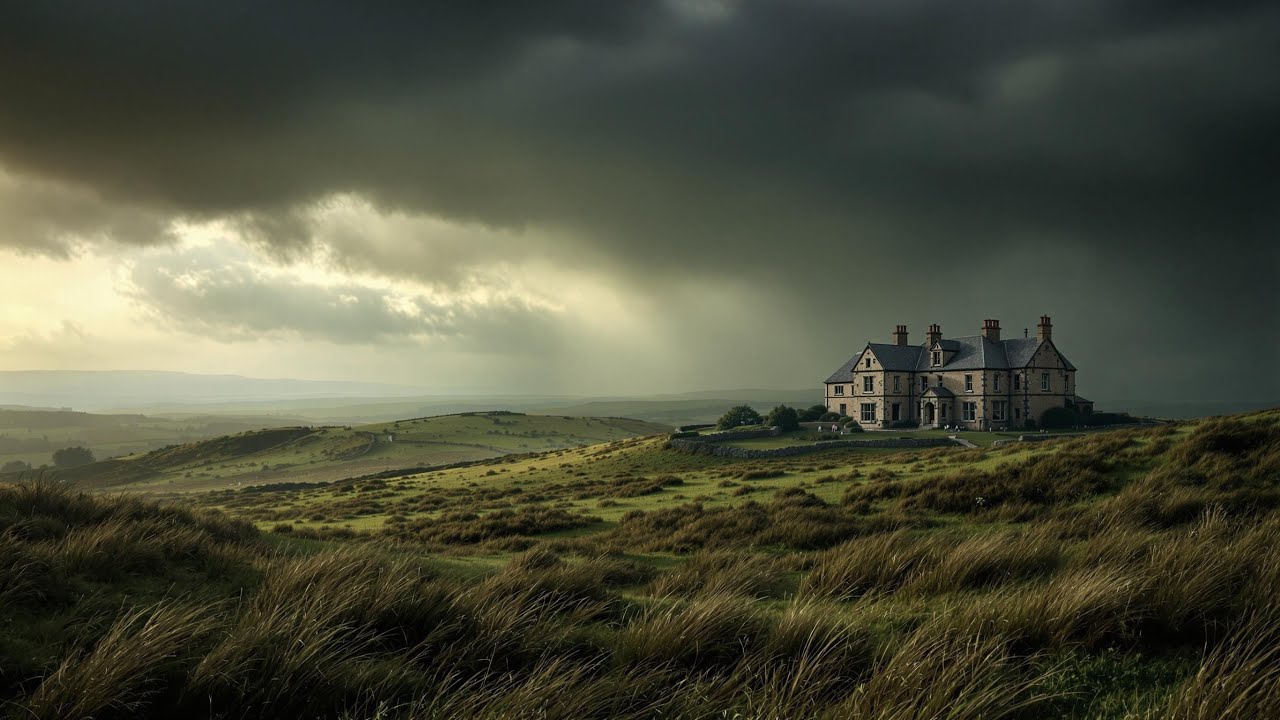 Wuthering Heights Ambience | Storm Over The Moor | Wind and Light Rain | Storm Ambience For Reading
