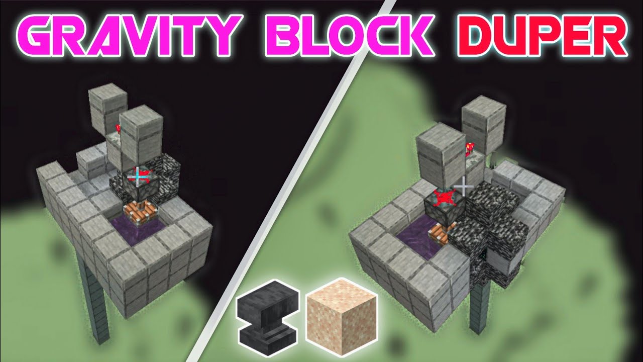 Gravity Block Duper In Minecraft PE/Bedrock 1.19 | Gravity Block Duplicator
