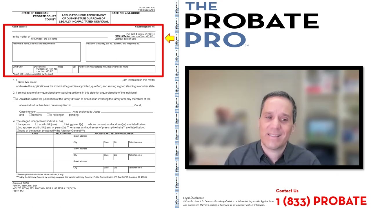 Application for Appointment of Out of State Guardian Adult #theprobatepro  #probate  #guardian