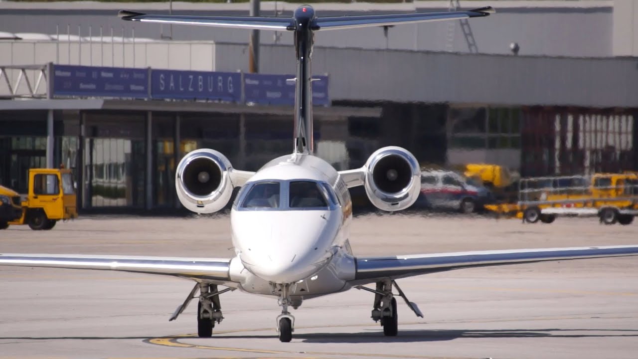Speedwings Executive Jet Embraer 505 Phenom 300 OE-GDP Take-off at Salzburg Airport
