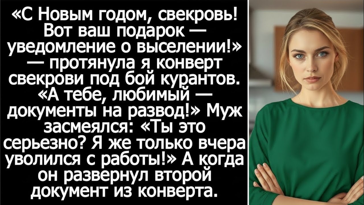 «С Новым годом, свекровь…» — сказала я и протянула уведомление о выселении